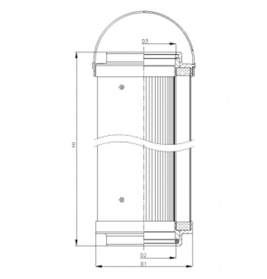 C432G10V hydraulic filter element (coreless)