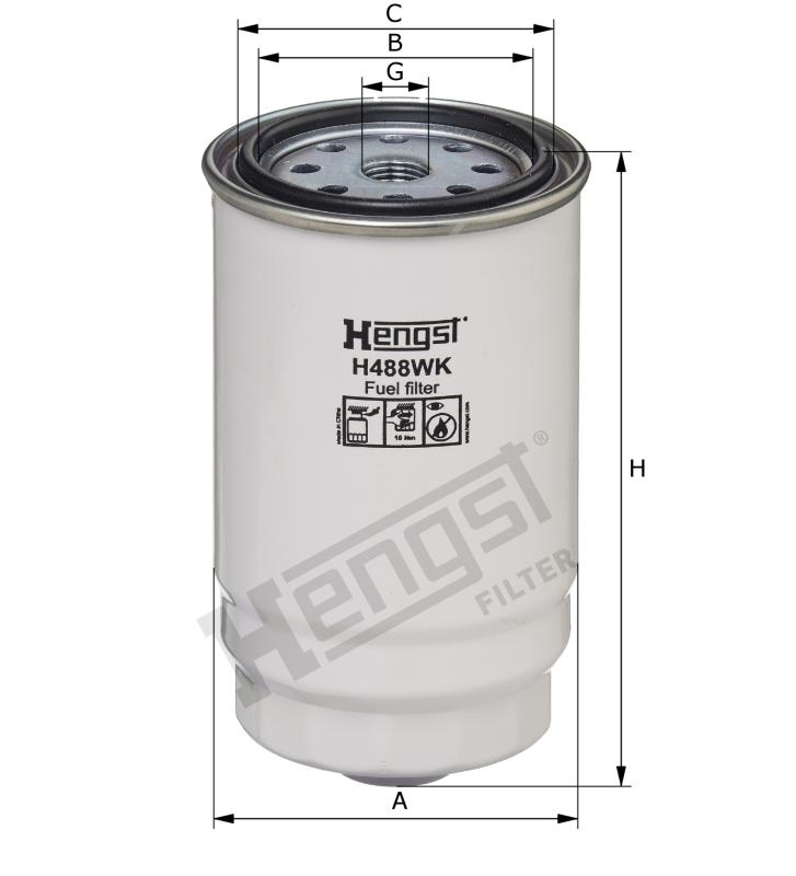 H488WK fuel filter spin-on