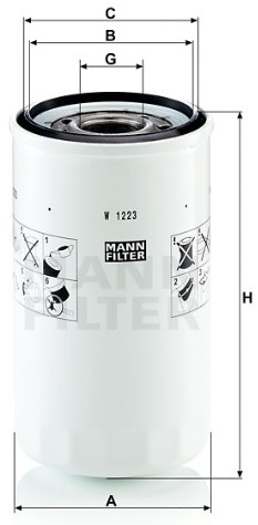 W 1223 oil filter spin-on