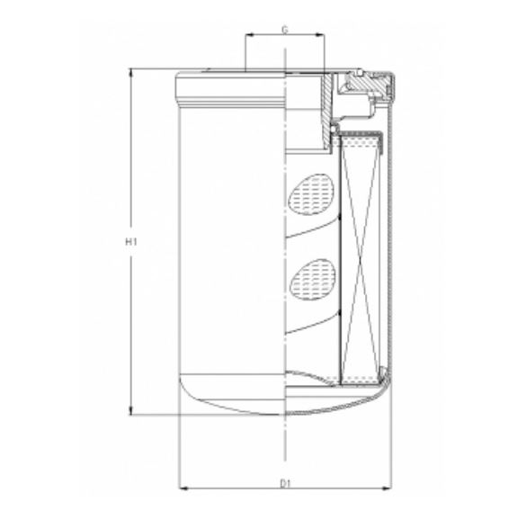 AWG107 hydraulic filter spin-on