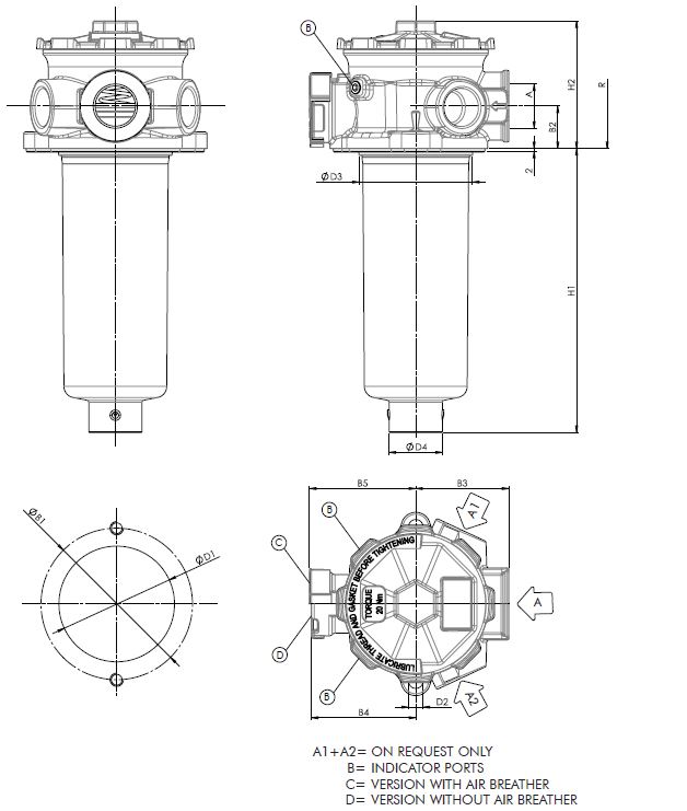 FR64R131000BB6001B000 Inline filter housing (return filter)