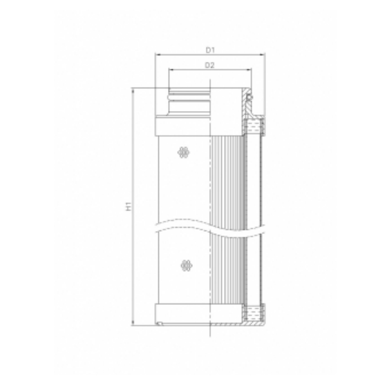 C612G10V hydraulic filter element (coreless)