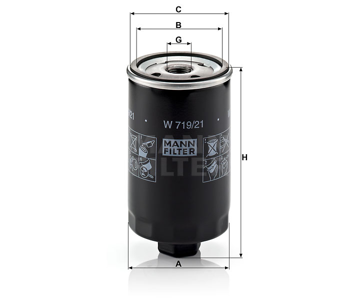 W 719/21 oil filter (spin-on)