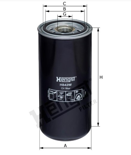 H842W oil filter spin-on