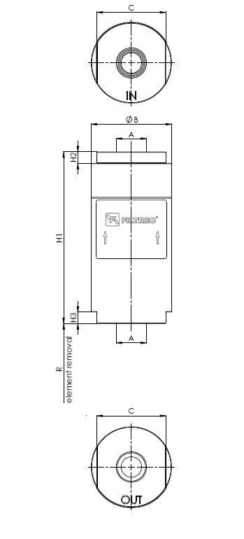 FHLCD101G25YB6B3S0 hydraulic filter in-line