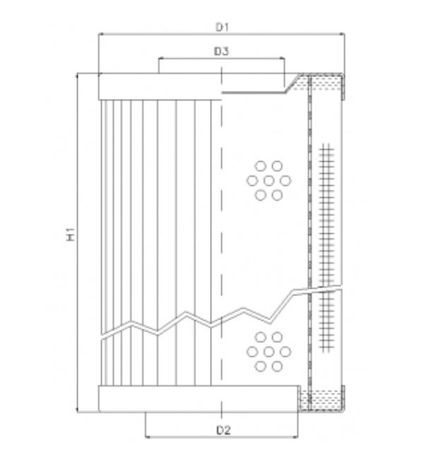 RVR1225B60B hydraulic filter element