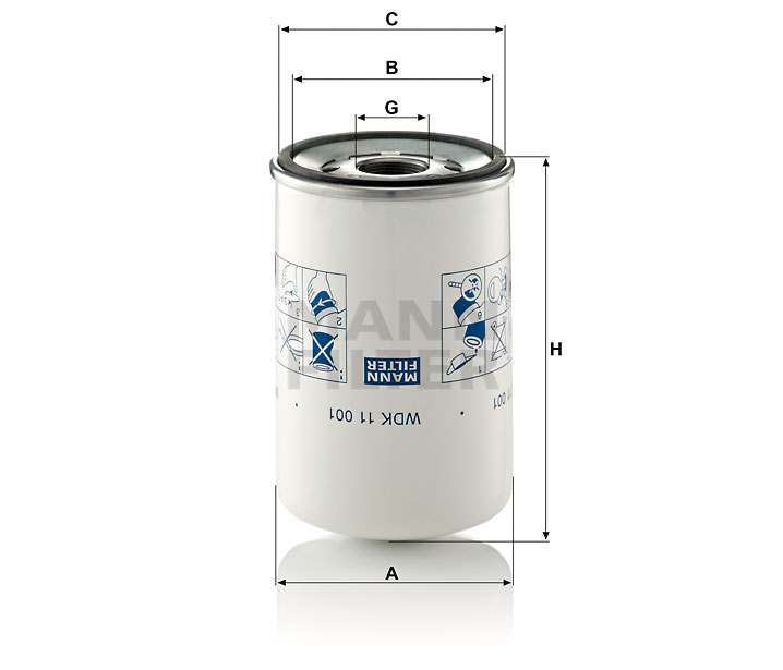 WDK 11 001 fuel filter spin-on