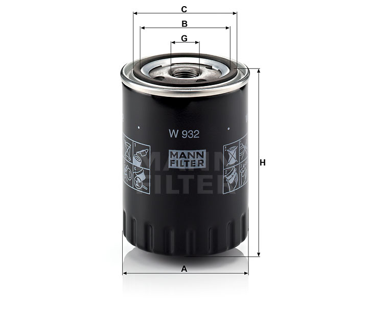 W 932 oil filter spin-on
