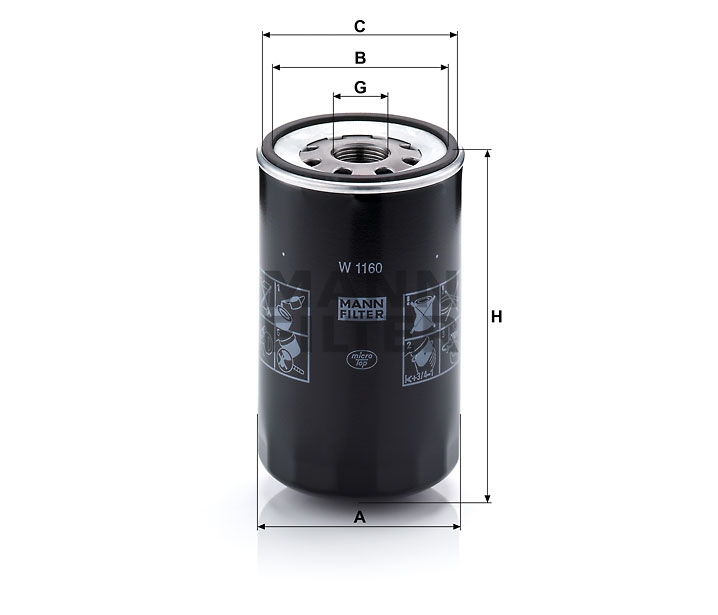 W 1160 oil filter (spin-on)