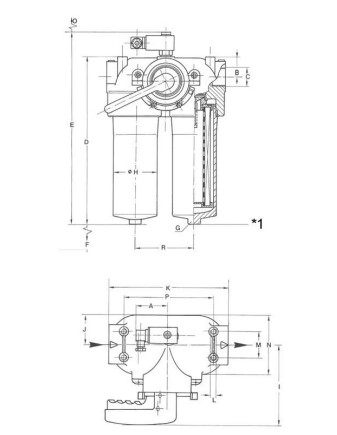 PI 3730-014 hydraulic filter housing