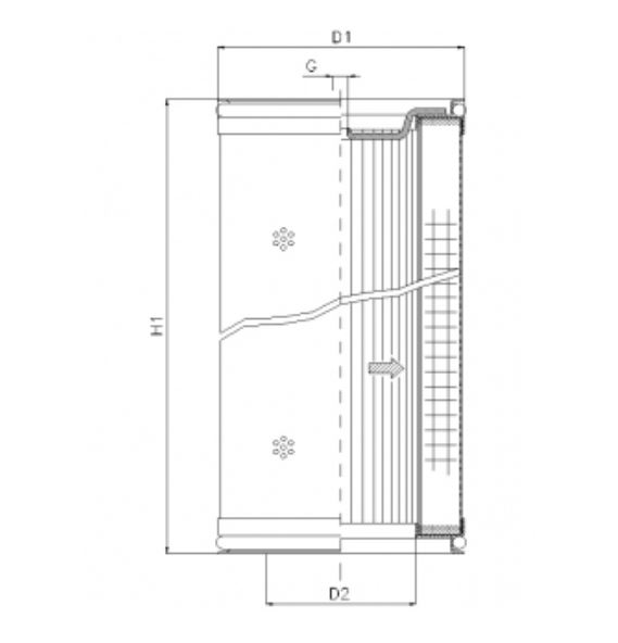 DMD821B250B hydraulic filter element