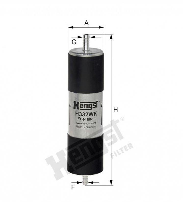 H332WK fuel filter in-line
