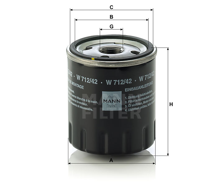 W 712/42 oil filter (spin-on)
