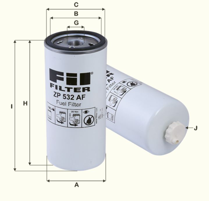 ZP532AF fuel filter spin-on