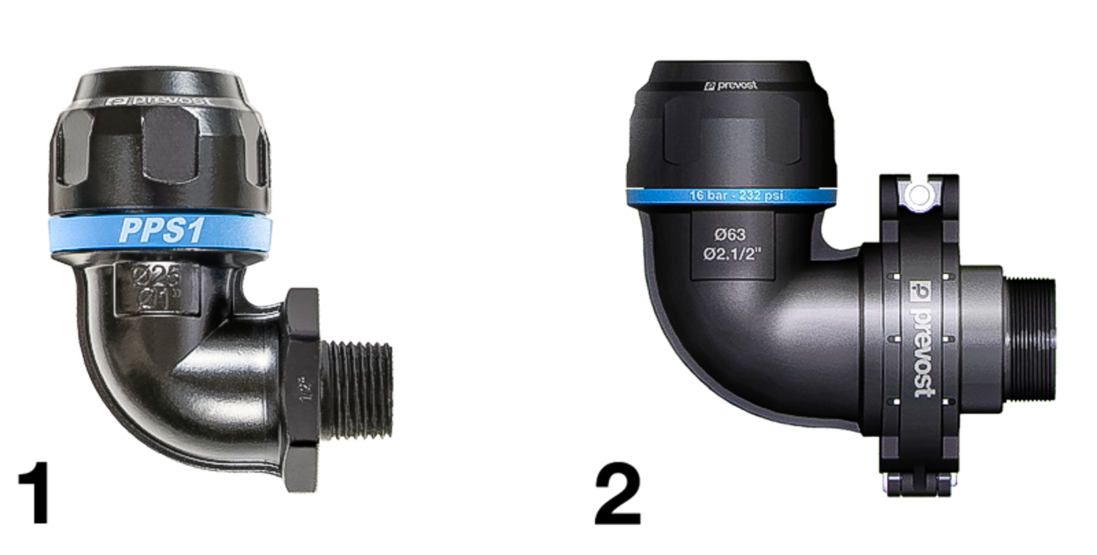 PPS1 9CM6360 90° aluminium fitting for pipe