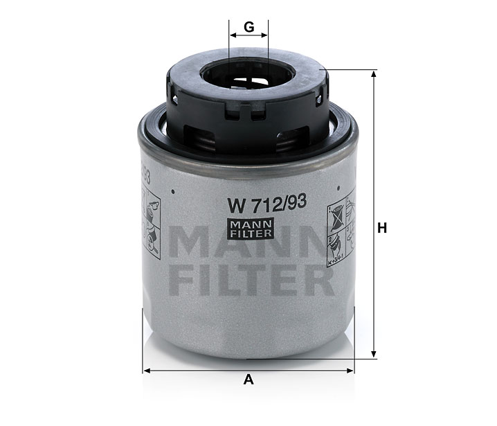 W 712/93 oil filter (spin-on)
