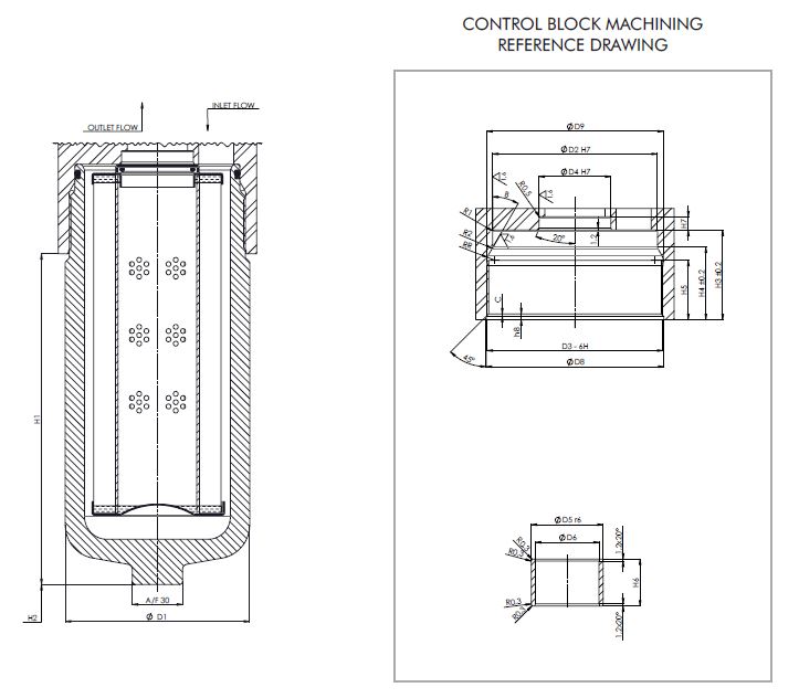 KH420D120000BS0 in-line filter housing (pressure line)
