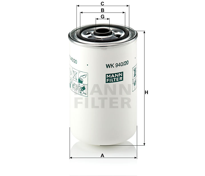 WK 940/20 fuel filter spin-on