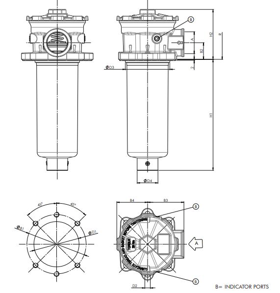 FR66R1300000BB6000B000 inline filter housing (return filter)