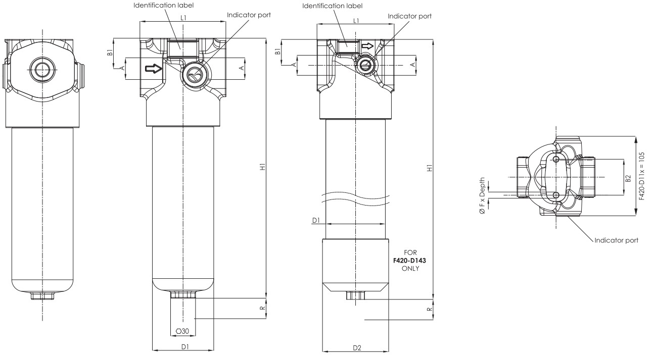 F420D112G25BVB40WV08 in-line filter (pressure line)