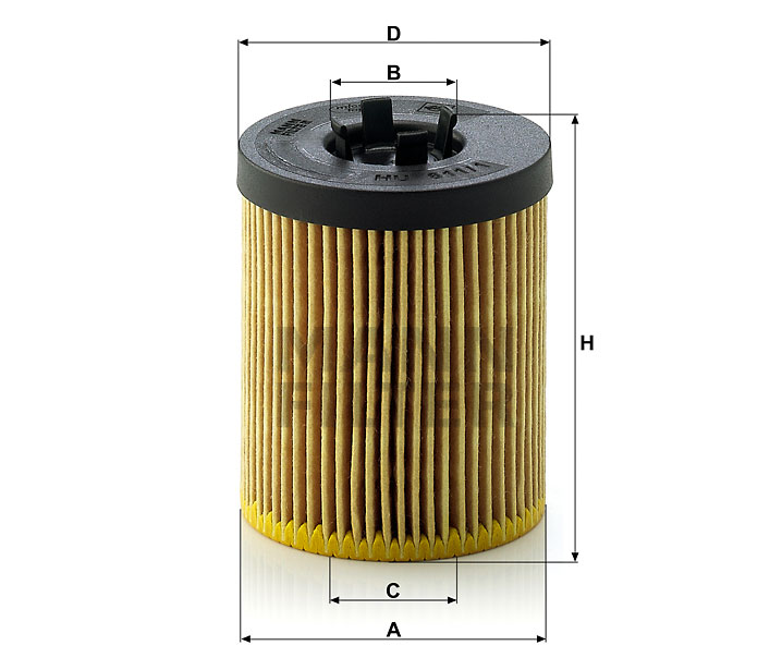 HU 611/1 x oil filter element (metal-free)