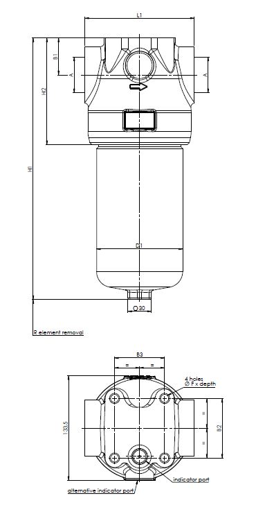 FH420D141000BB600S000S0 in-line filter housing (pressure line)