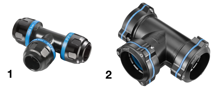 PPS1 TE80 aluminium tee fitting for pipe