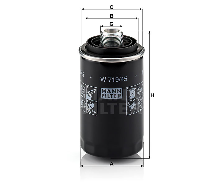 W 719/45 oil filter (spin-on)