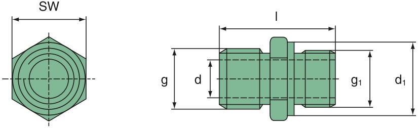21 026 15 211 double nipple M24 x 1,5 / 1-14" NS