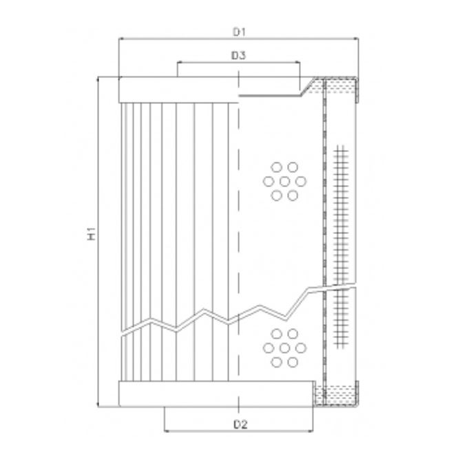 RVR1225450K20B hydraulic filter element
