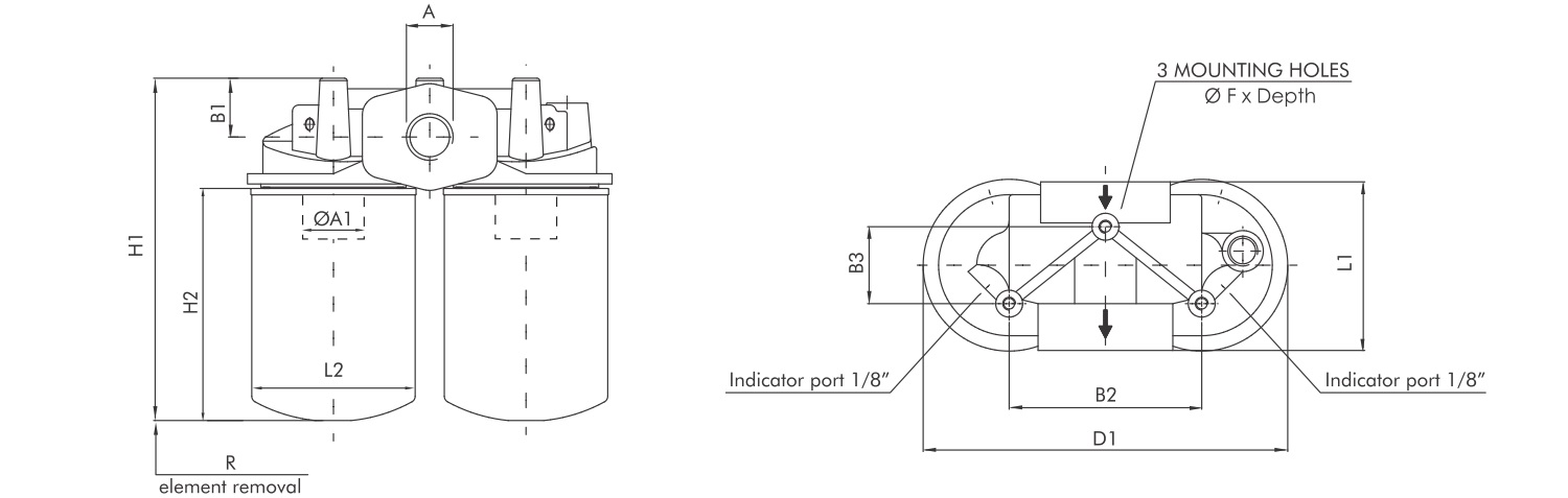 FA140T60BB70S1 Inline spin-on filter