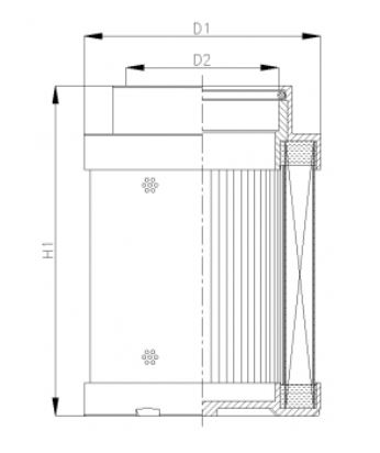 C342G03V hydraulic filter element (coreless)
