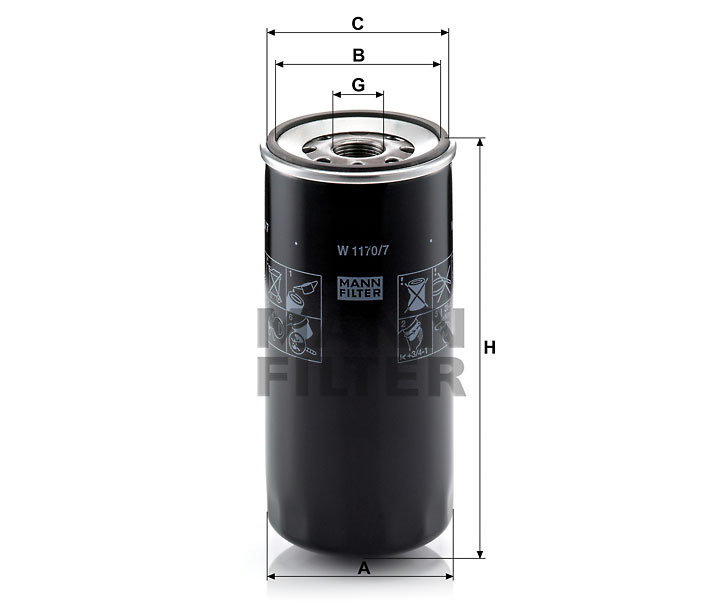 W 1170/7 oil filter