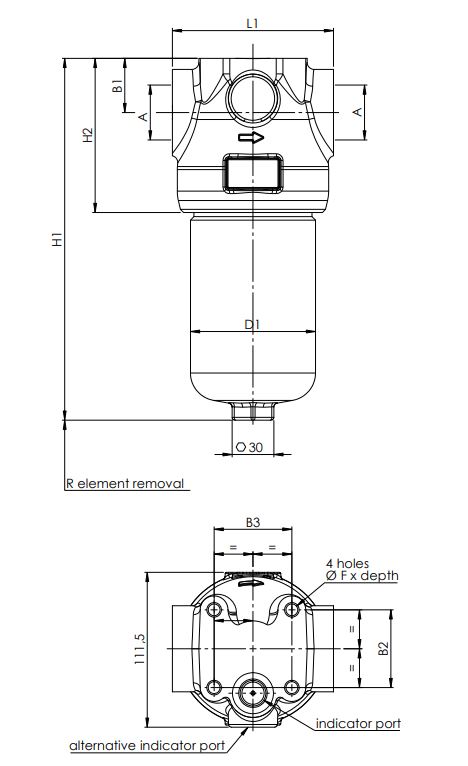 FH420D135G10ABB5D0S000S0 in-line filter (pressure line)