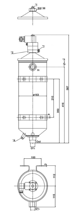 PI 1975-E low pressure filter