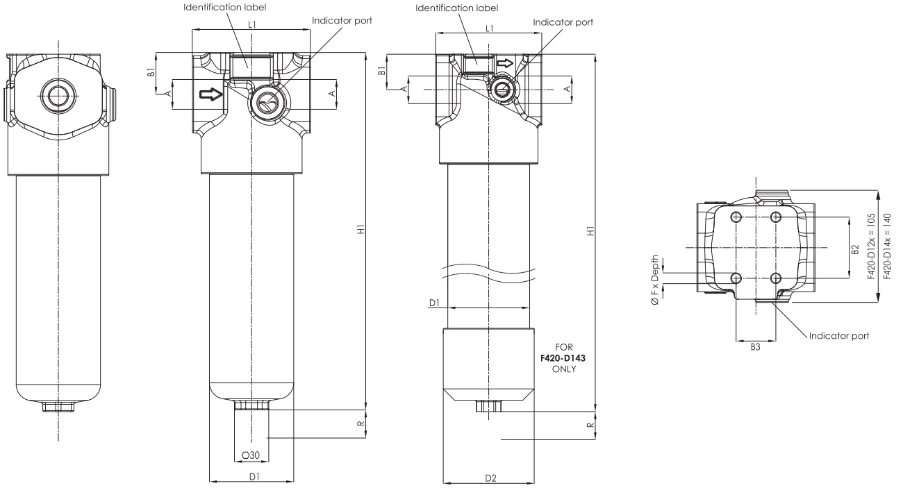 F420D140000BB6DT000 Inline high pressure filter