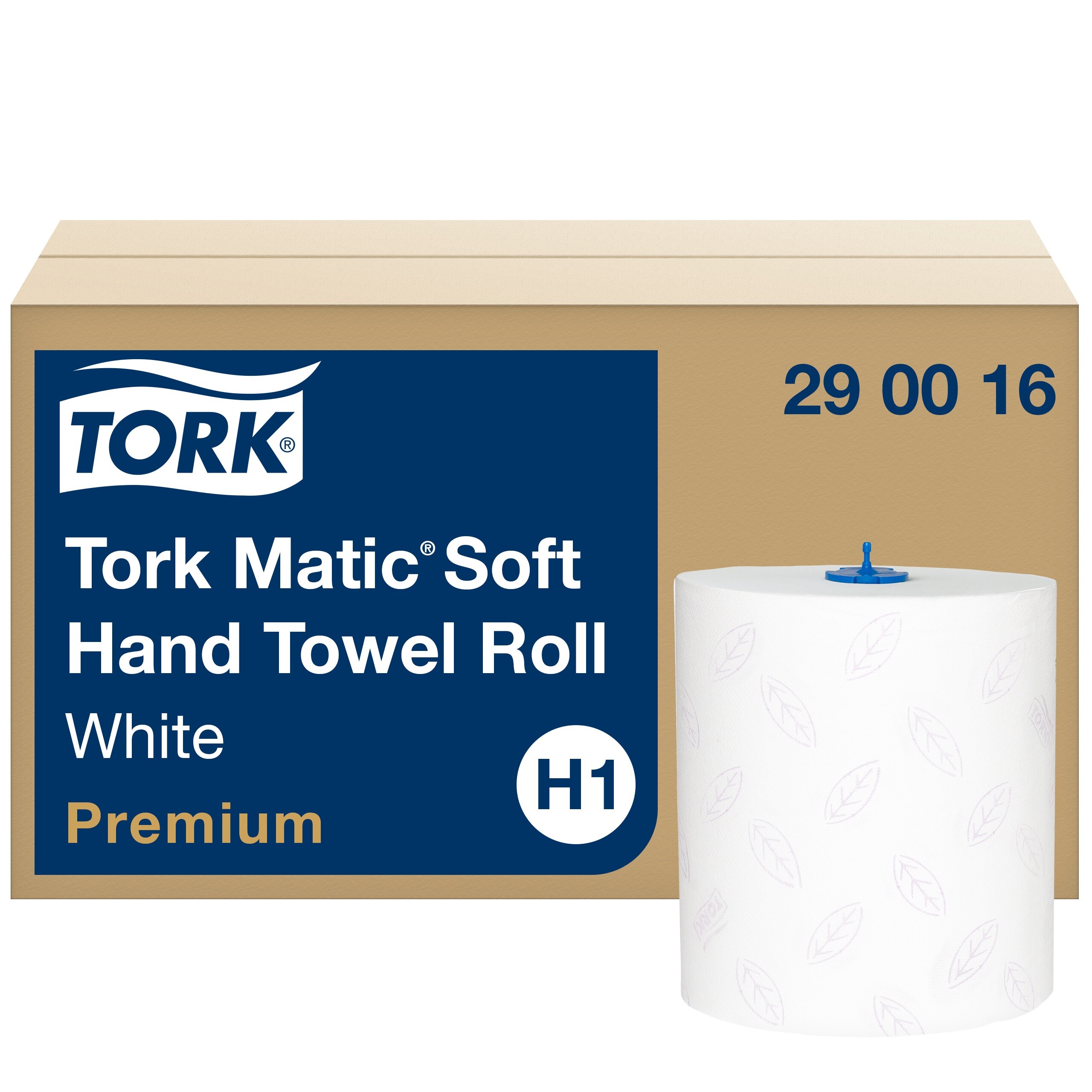 Tork Matic soft white paper towels with blue leaf design H1