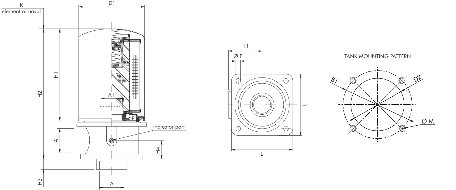 FA221G10BMBB7R9 Inline spin-on tank top return filte