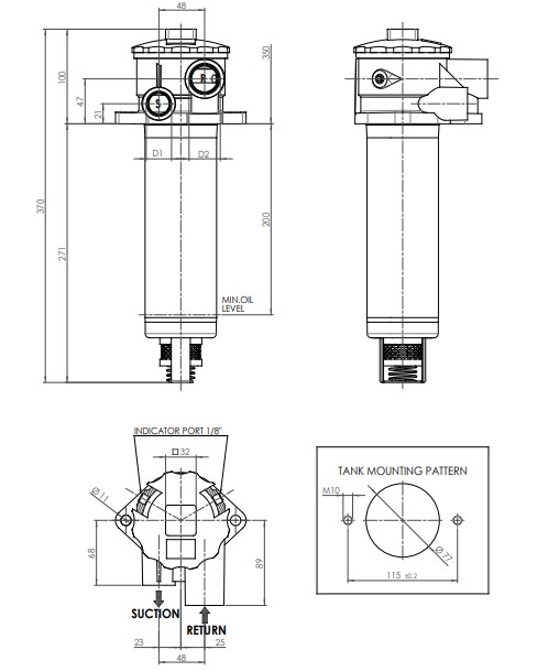 FHTCH511000B2ESDB4B41000S1 in-line filter housing