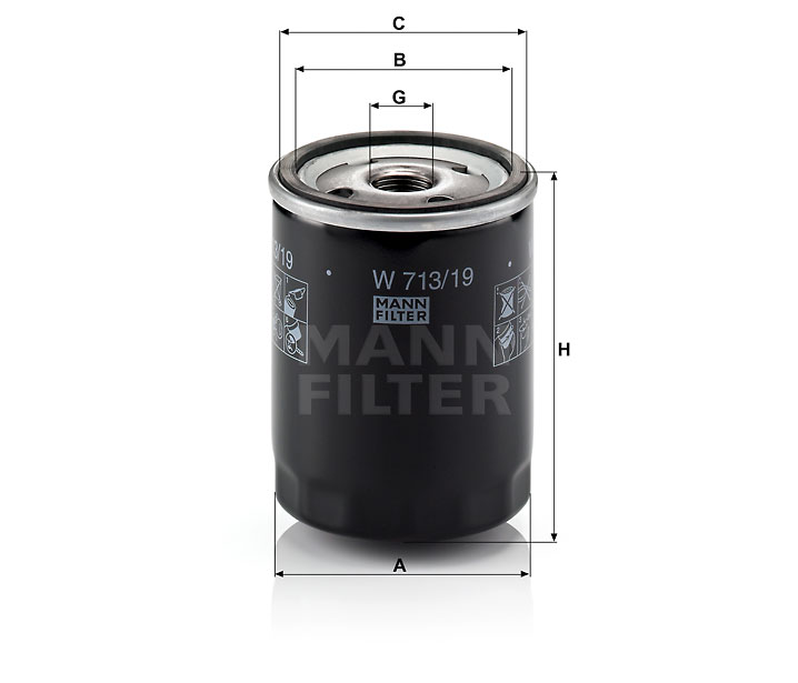 W 713/19 oil filter spin-on