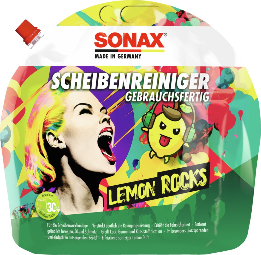 SONAX Windshield Cleaner Ready to Use Lemon Rocks - 3 liters