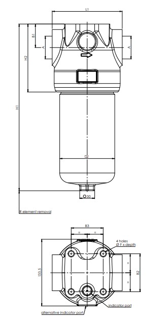FH420D140G10ABB6D0S000S0 in-line filter (pressure line)