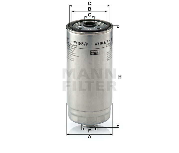 WK 845/9 fuel filter spin-on