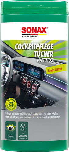 SONAX Cockpit Care Wipes Matteffect Box Green Lemon