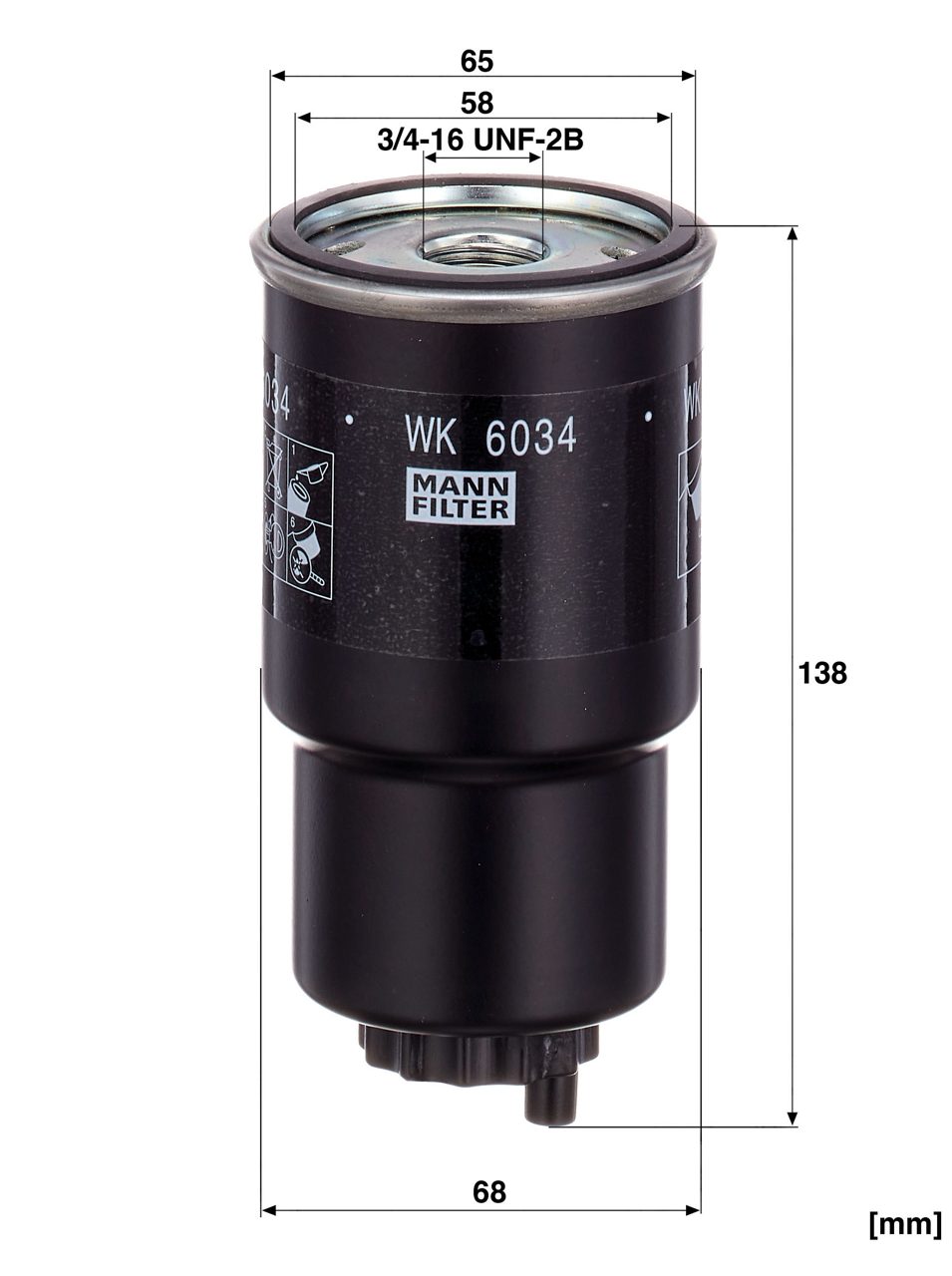 WK 6034 fuel filter spin-on
