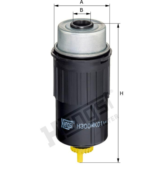 H300WK01 fuel filter spin-on