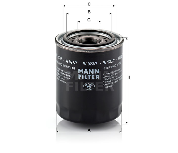 W 923/7 oil filter (spin-on)