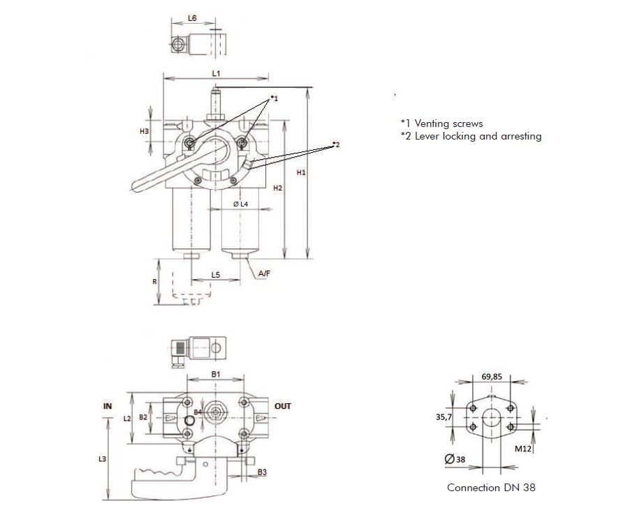 FDD315XD250000BB70S000S0 in-line filter housing (pressure line)