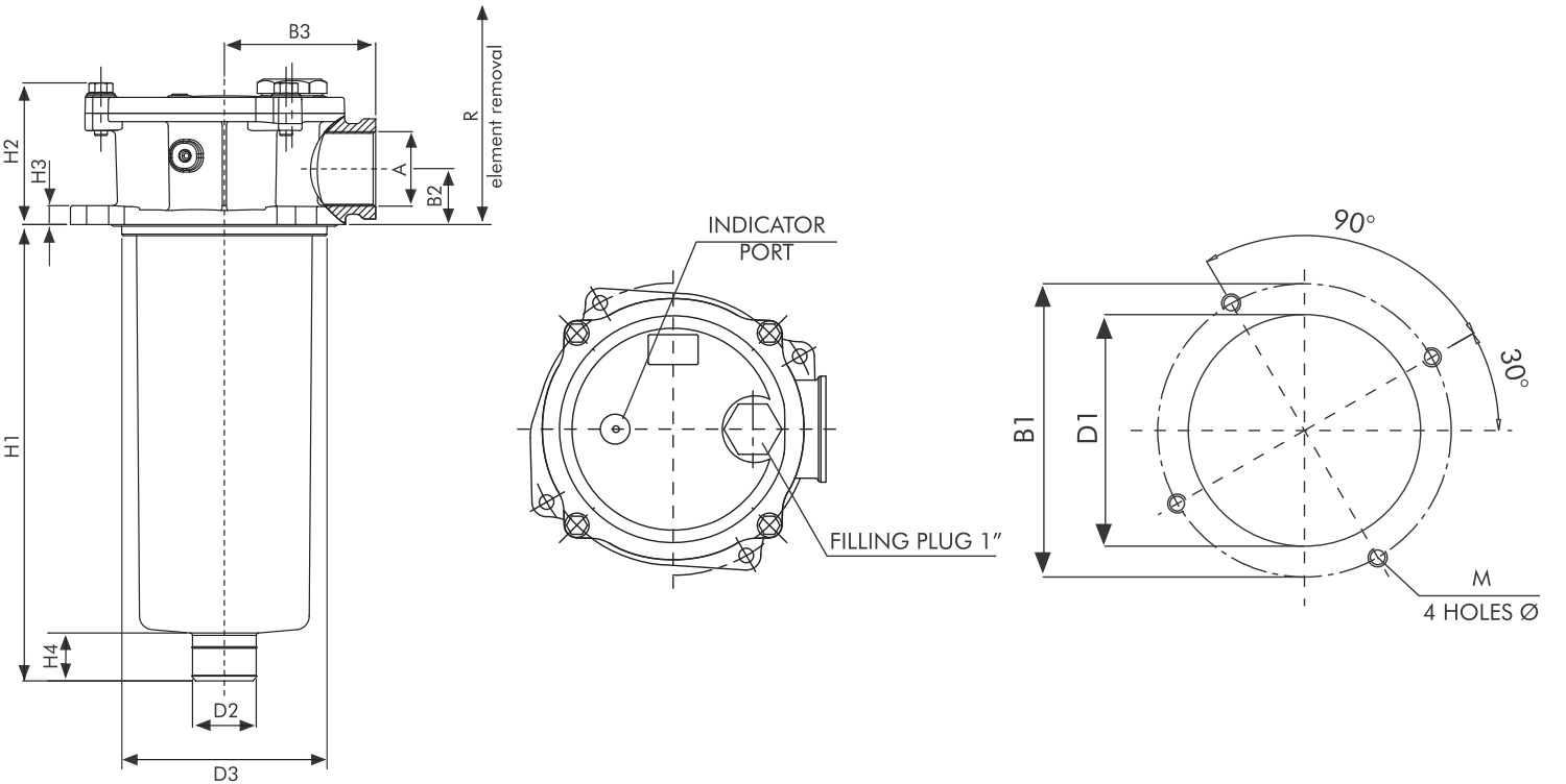 FRTR164G25BBB80C000S0 Tank top return filter