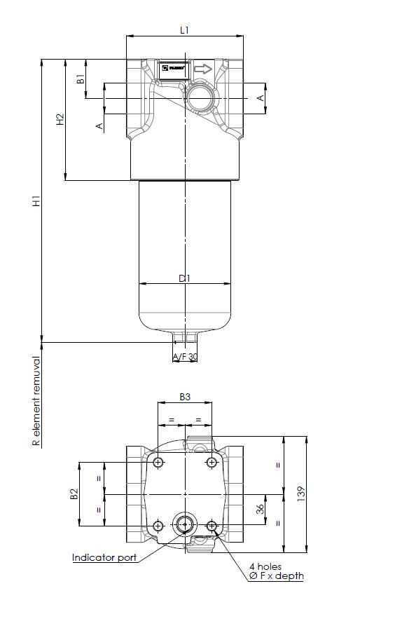 FH420D142G10ABB6D0S000S0 in-line filter (pressure line)